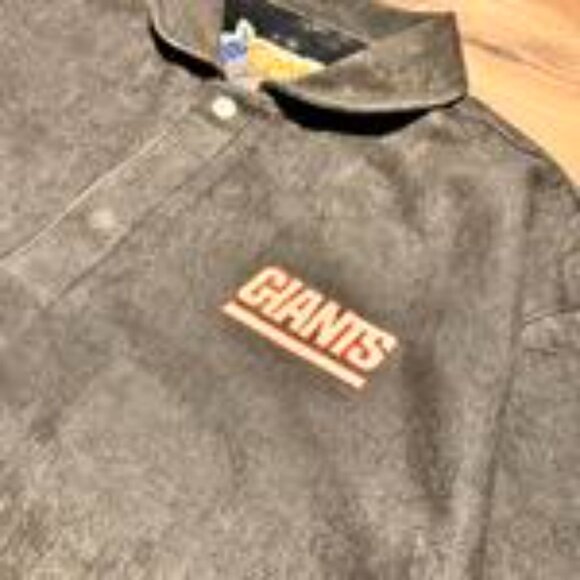 Jeff Hamilton Faded Black New York Giants Bomber Varsity Jacket Size L - Picture 3 of 7